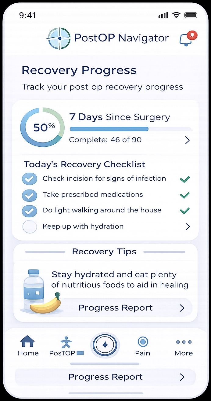 Patient Recovery Progress Screen