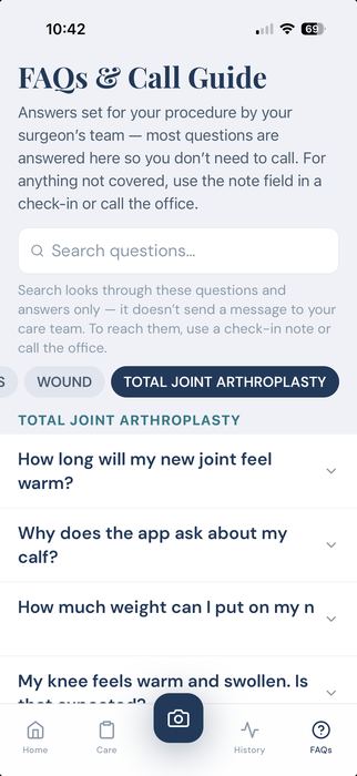 Questions and call guide screen